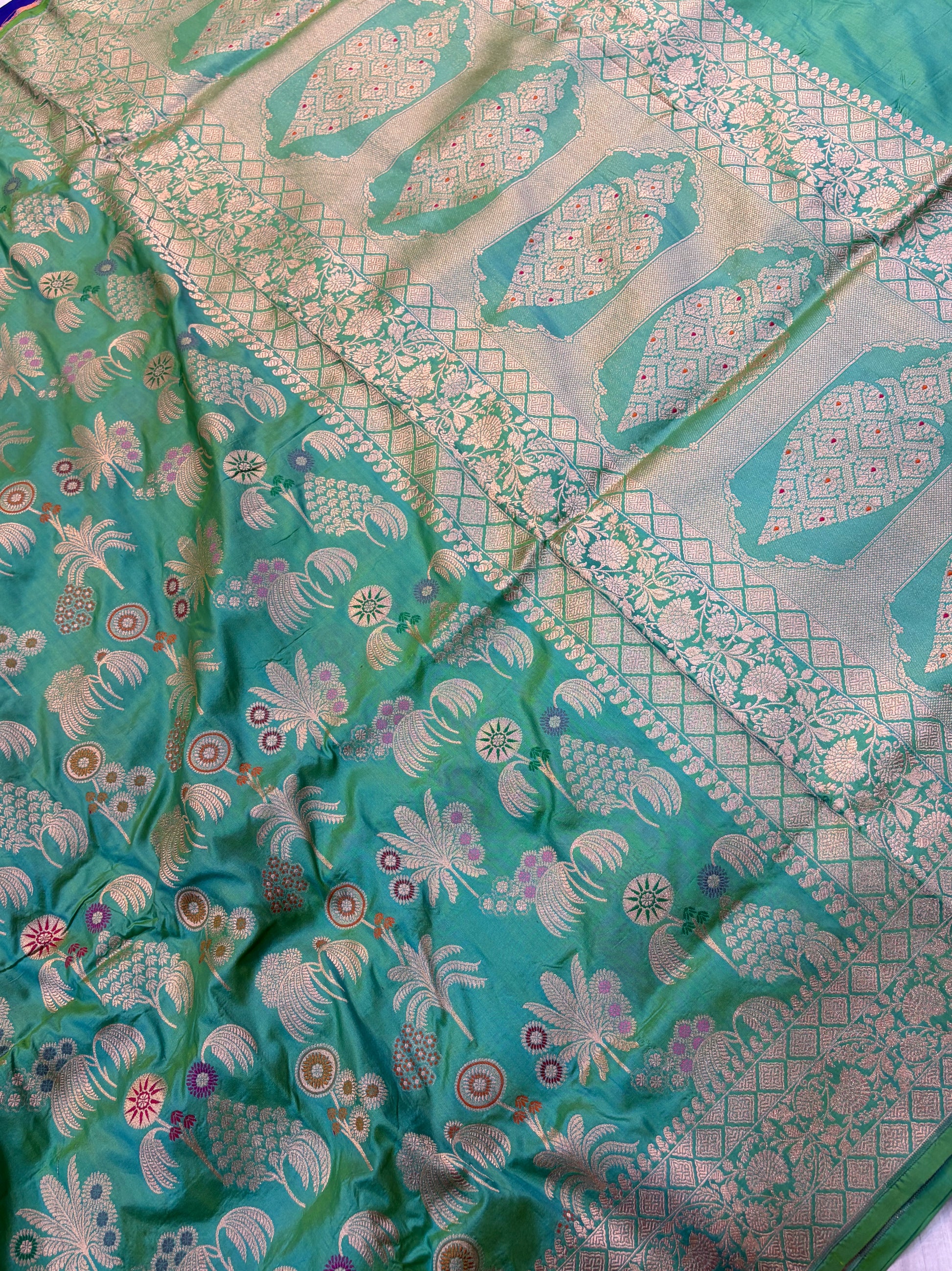 Beautiful Premium katan silk saree in light mint green colour