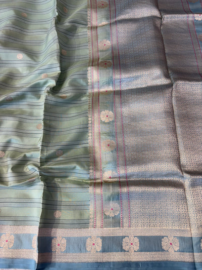 Handwoven pure Kora katan silk saree