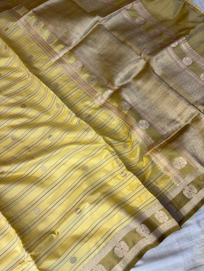 Handwoven pure Kora katan silk saree
