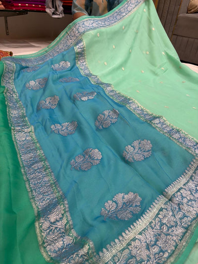 PURE KHADDI CHIFFON SILK SAREE IN 3D COLOUR