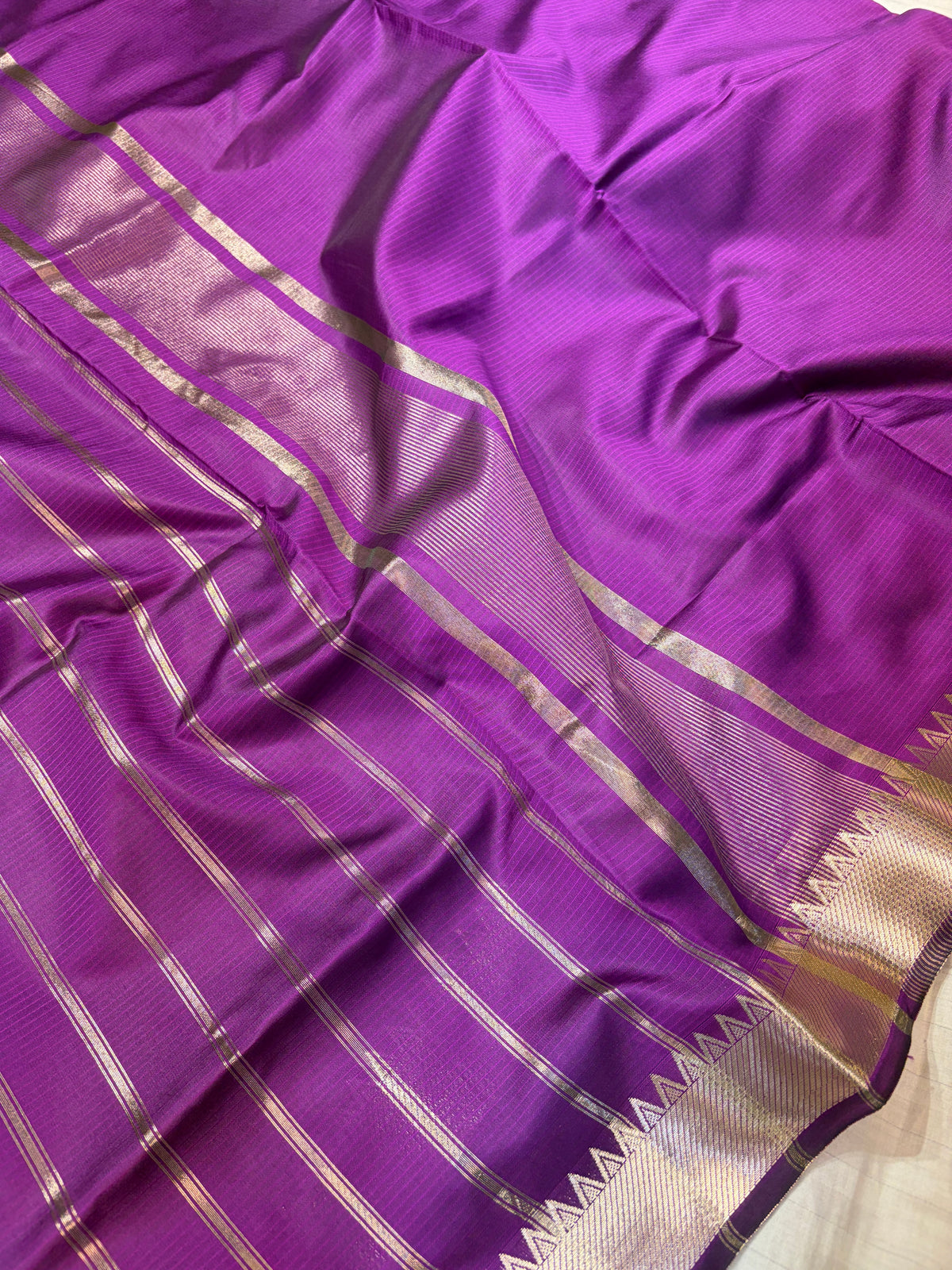 Banarasi soft silk saree in purple colour
