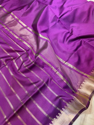 Banarasi soft silk saree in purple colour