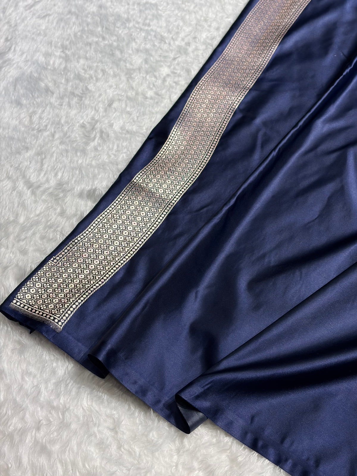 Beautiful Mashru silk saree in Navy blue colour