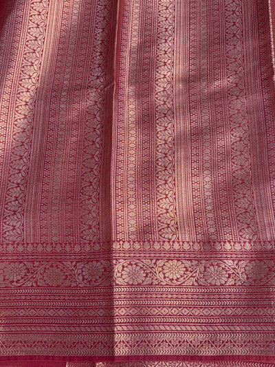 Banarasi soft katan silk saree in Rani pink colour
