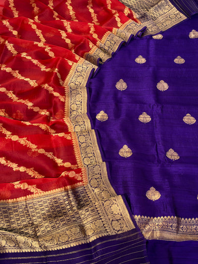 Pure handwoven Raw silk suit in beautiful combination