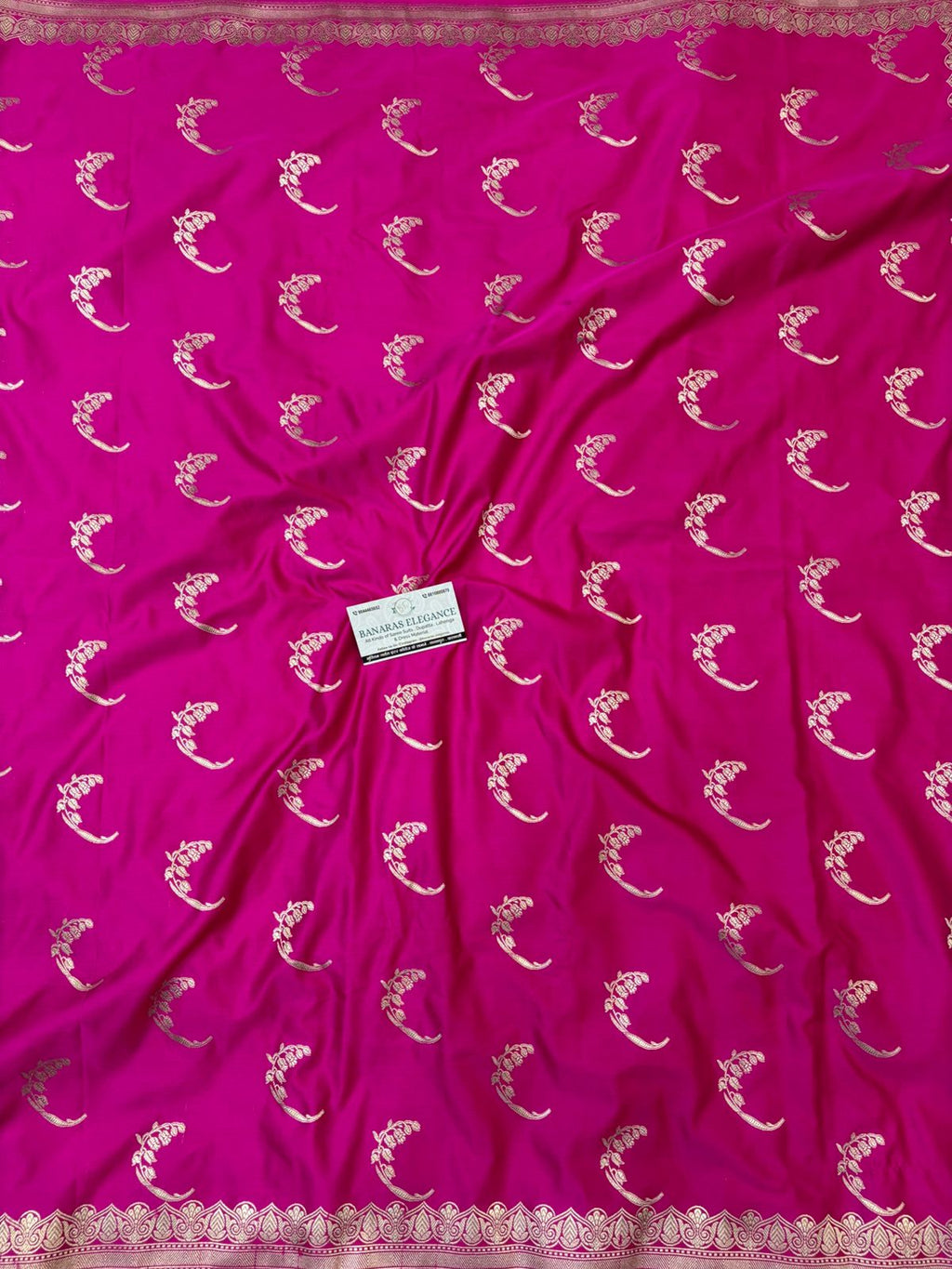 Magenta Mashru Silk Saree With Zari Border