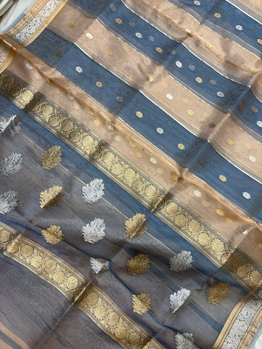 Pure tissue silk saree are in dual shade