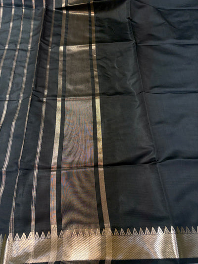 Banarasi soft silk saree in black colour