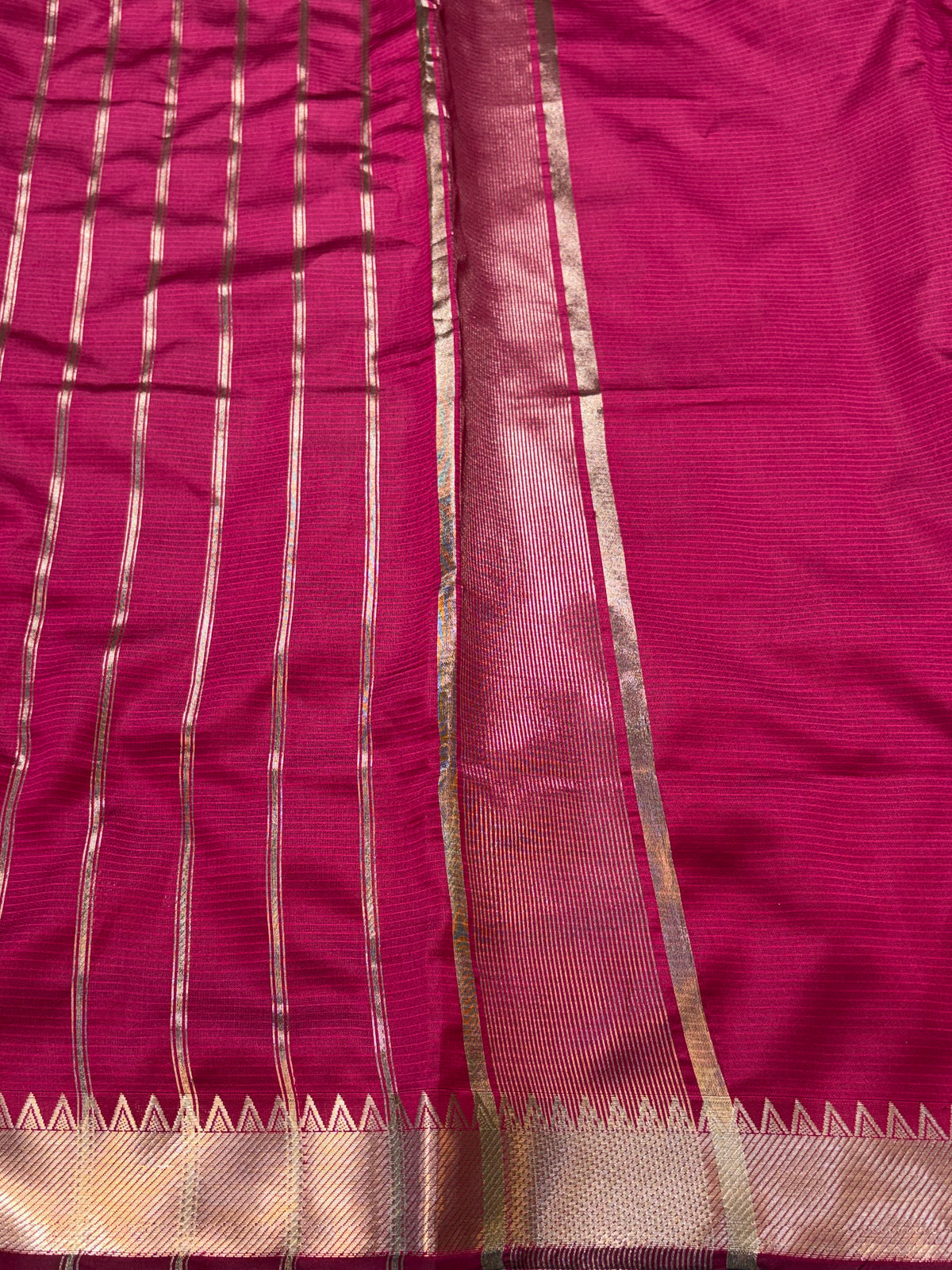 Banarasi soft silk saree in Rani colour
