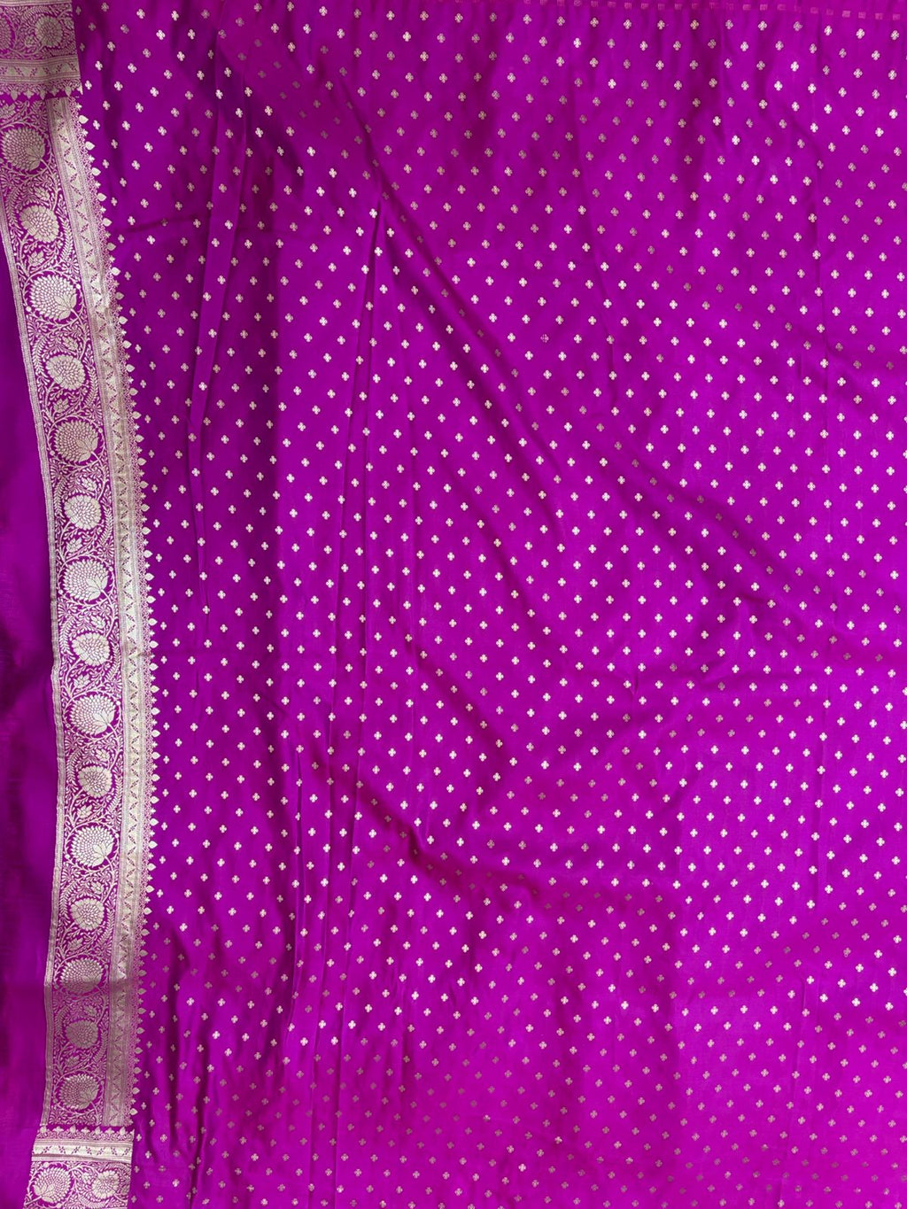 Purple Mashru Silk Saree With Zari Banarasi Border Booti