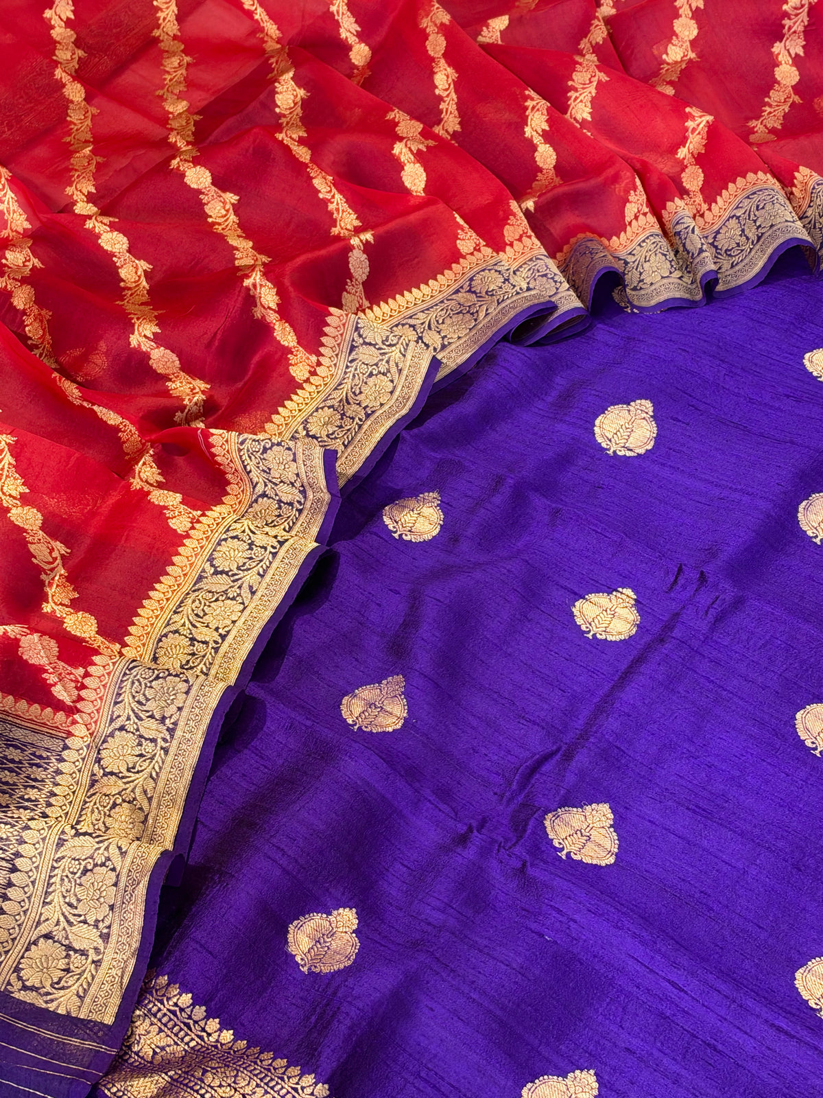 Pure handwoven Raw silk suit in beautiful combination