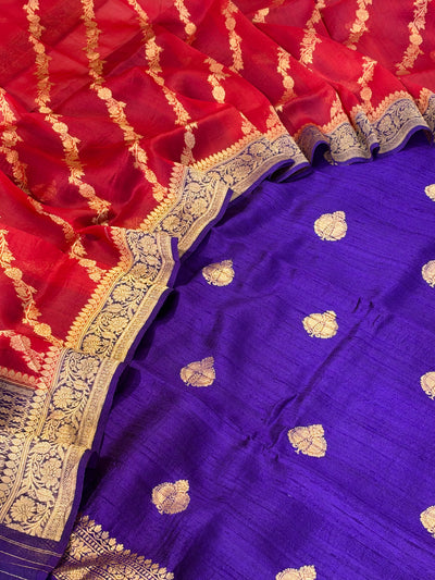 Pure handwoven Raw silk suit in beautiful combination