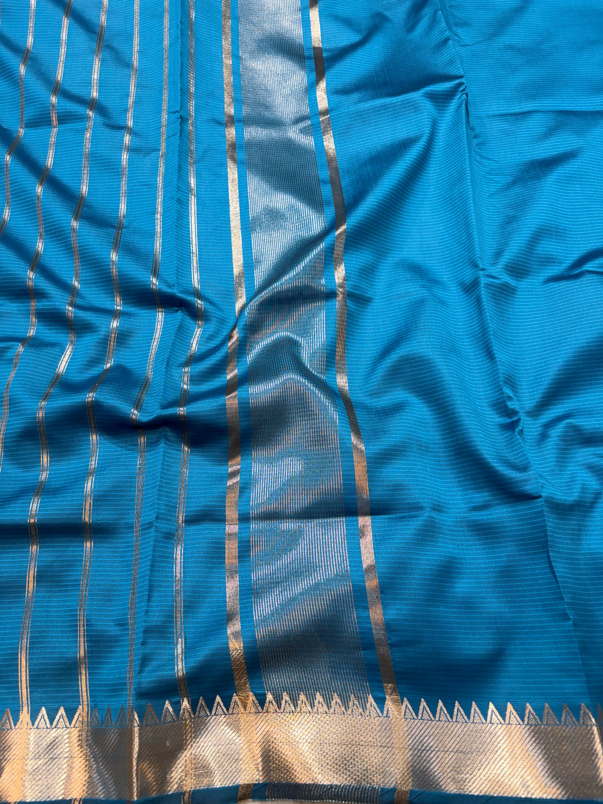 Banarasi soft silk saree in Firozi blue colour