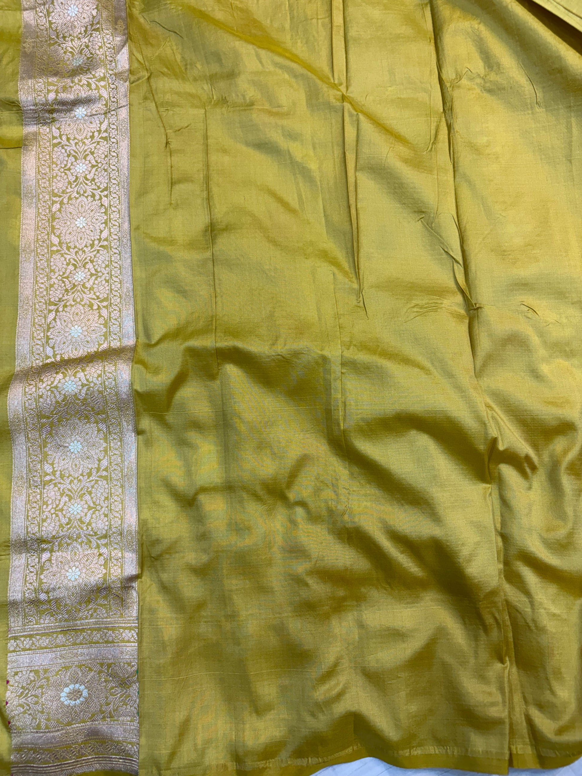 Beautiful Premium katan silk saree in olive colour
