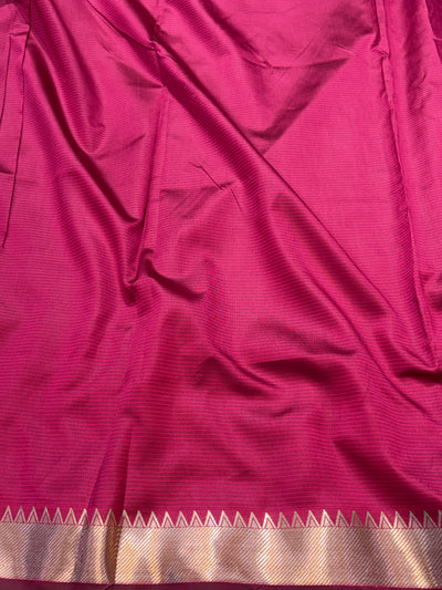 Banarasi soft silk saree in Rani colour