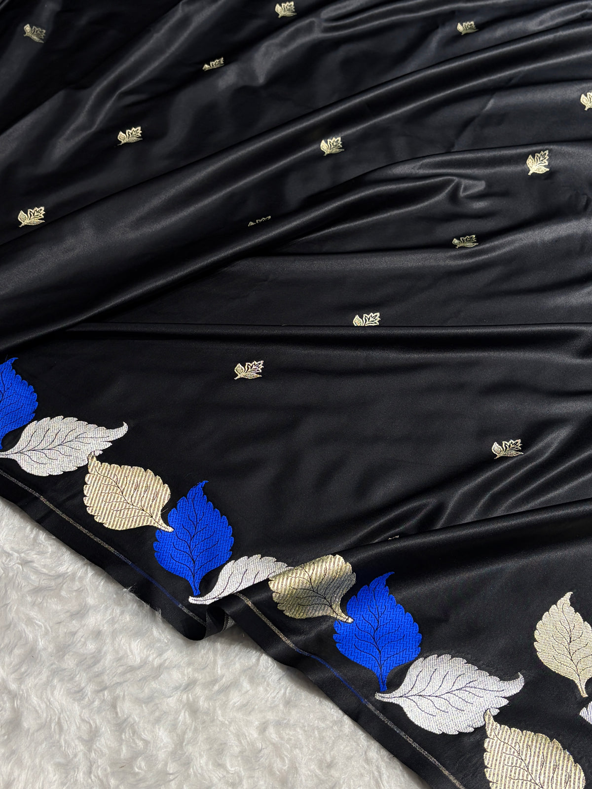 Beautiful Mashru silk saree in black colour