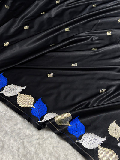 Beautiful Mashru silk saree in black colour