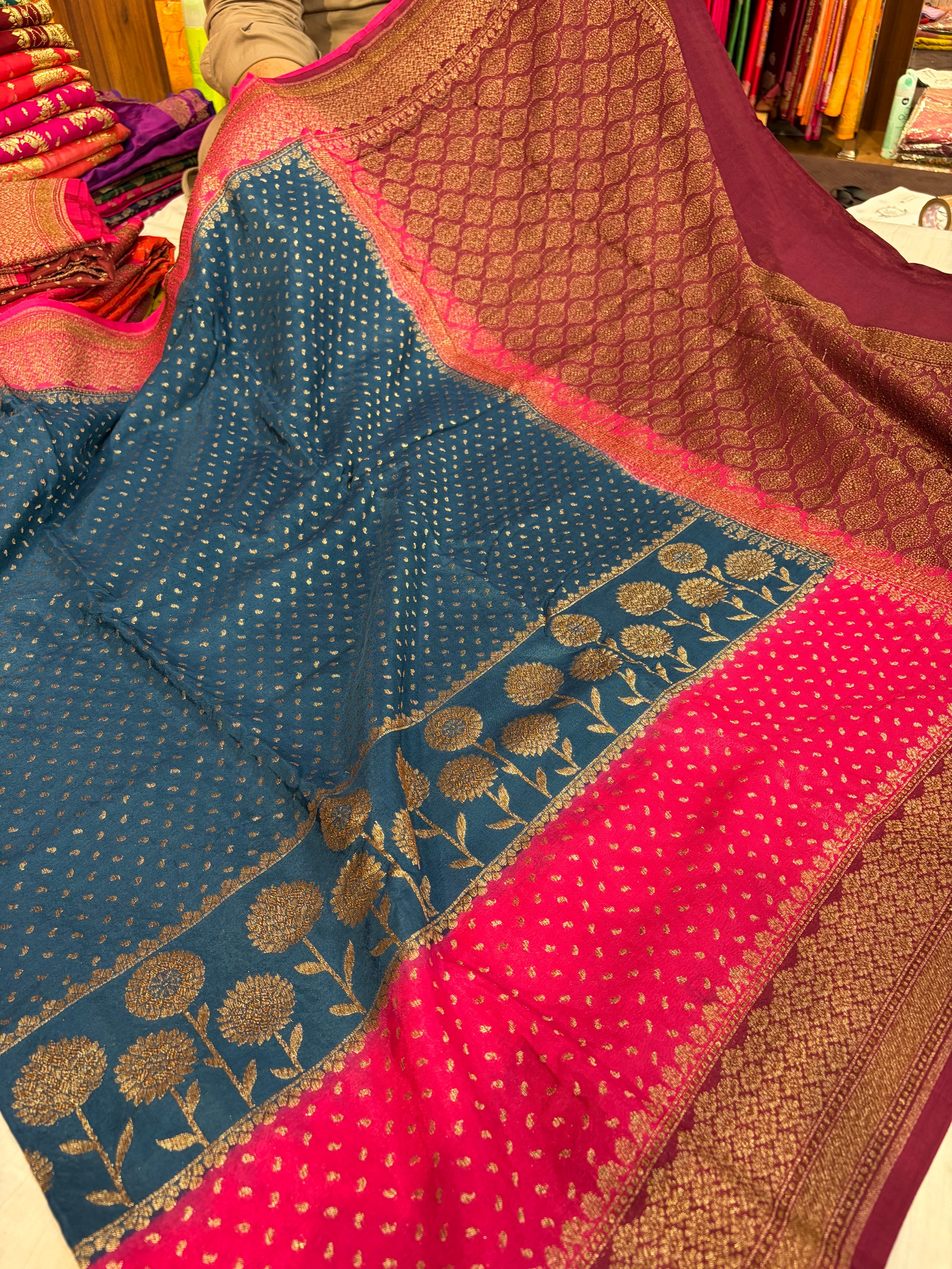 Beautiful Banarasi crepe silk saree