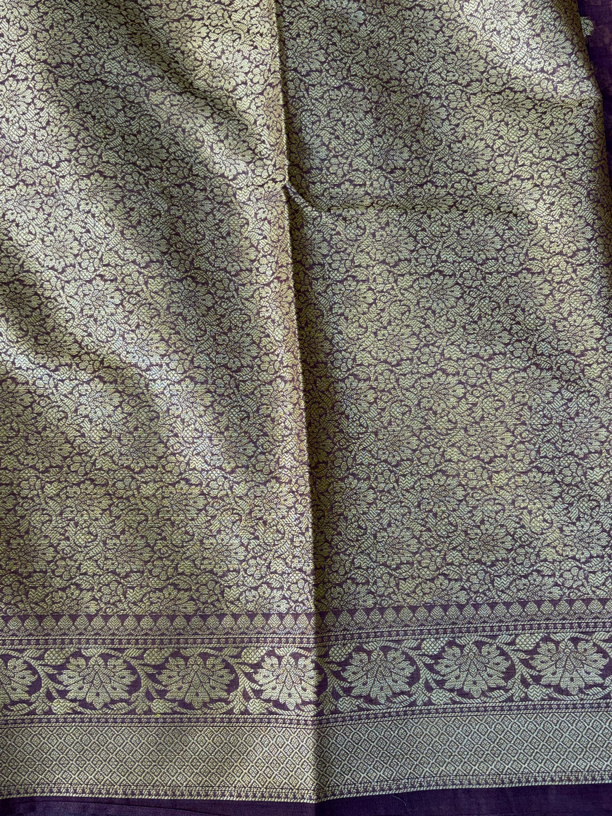 Banarasi georgette silk saree in dark lavender colour
