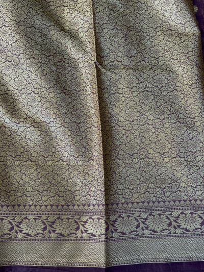 Banarasi georgette silk saree in dark lavender colour