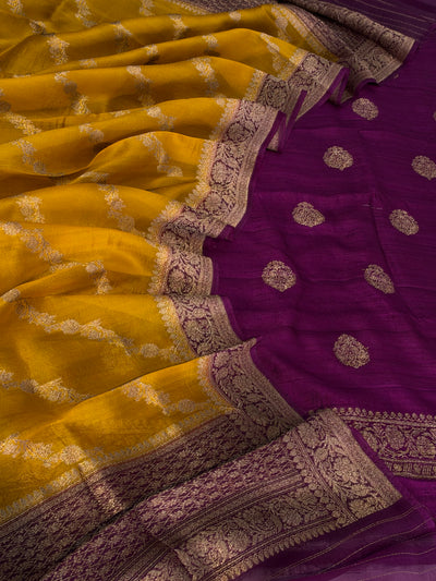 Pure handwoven Raw silk suit in beautiful combination
