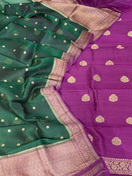 Pure handwoven Raw silk suit in beautiful combination