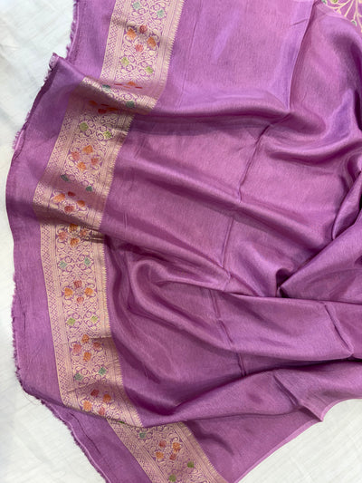 Levender rosy jaal georgette silk Banarasi saree
