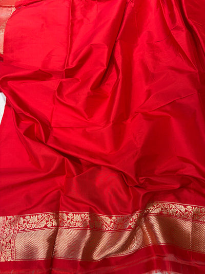 Premium pure katan silk saree with all meenawork in beautiful Red colour