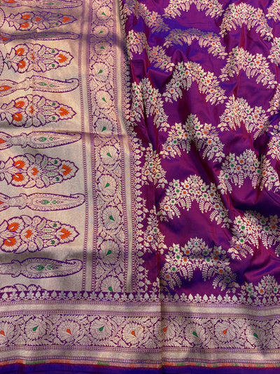 Beautiful Premium katan silk saree in dark wine colour