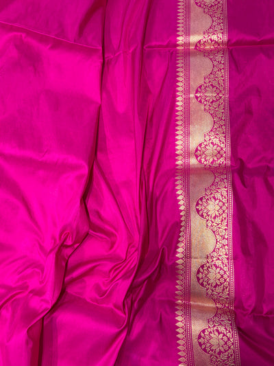 Premium pure katan silk saree with all meenawork in beautiful Rani colour