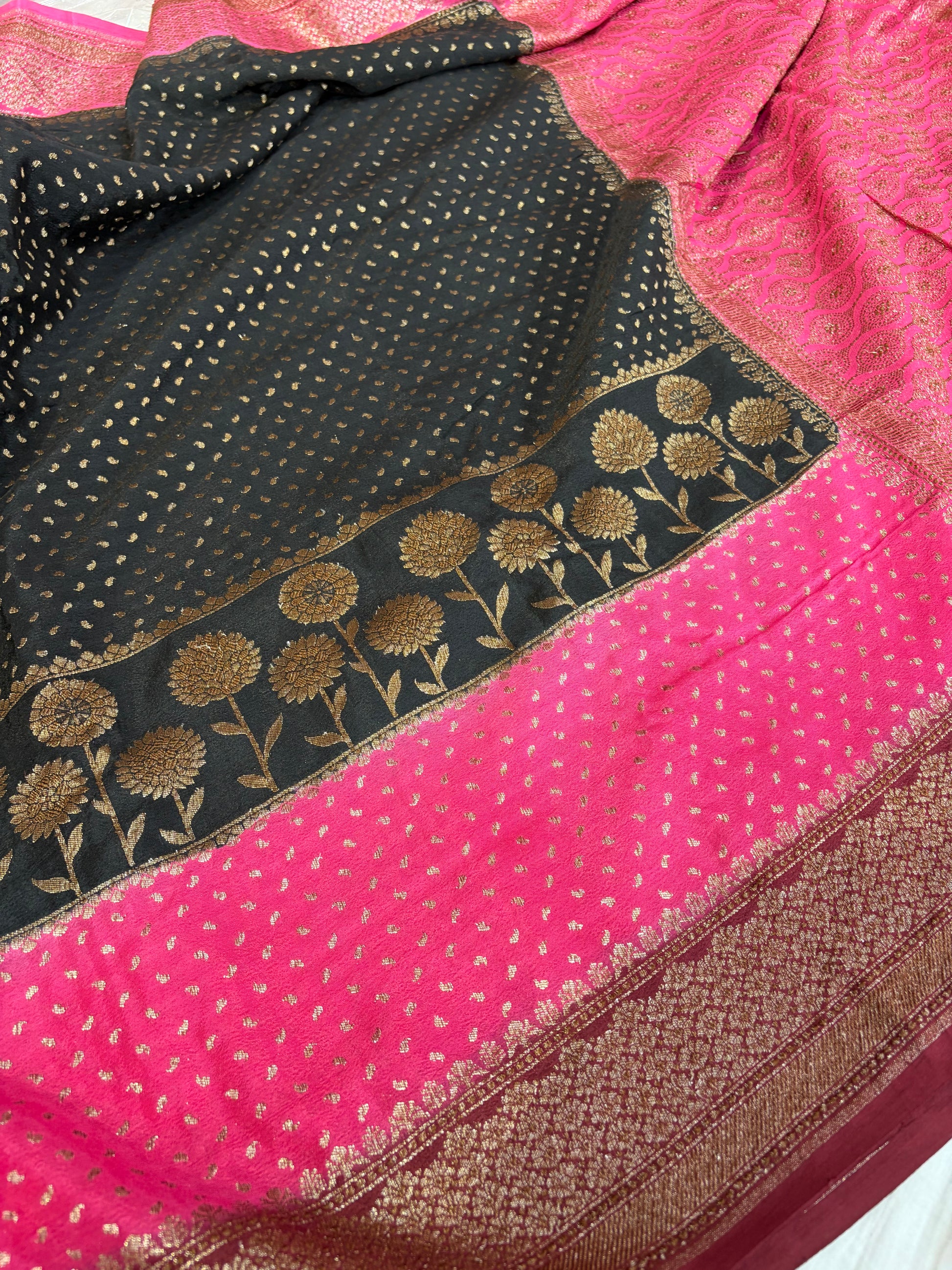 Beautiful Banarasi crepe silk saree
