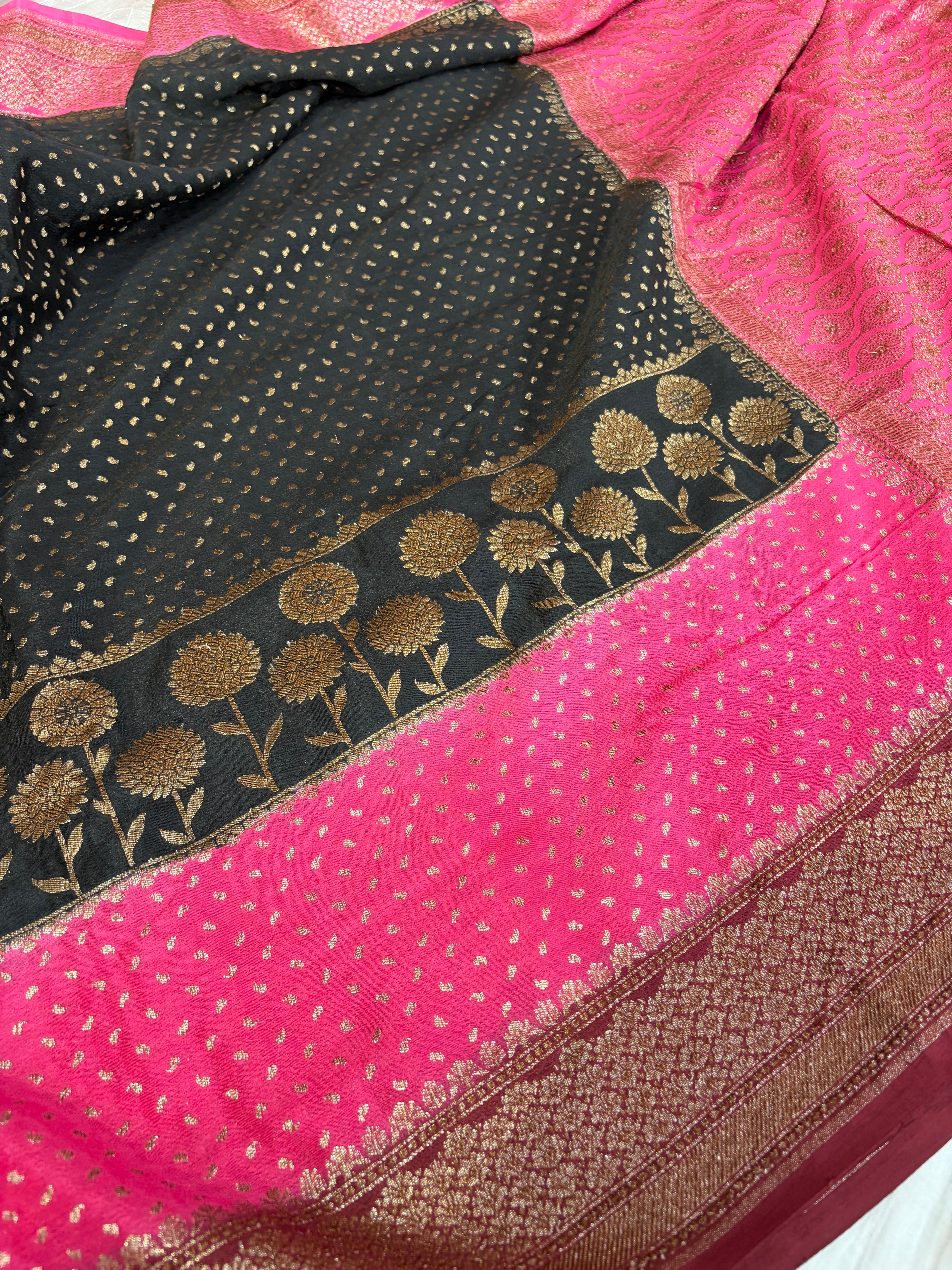 Beautiful Banarasi crepe silk saree