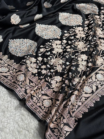 Beautiful Mashru silk saree in black colour