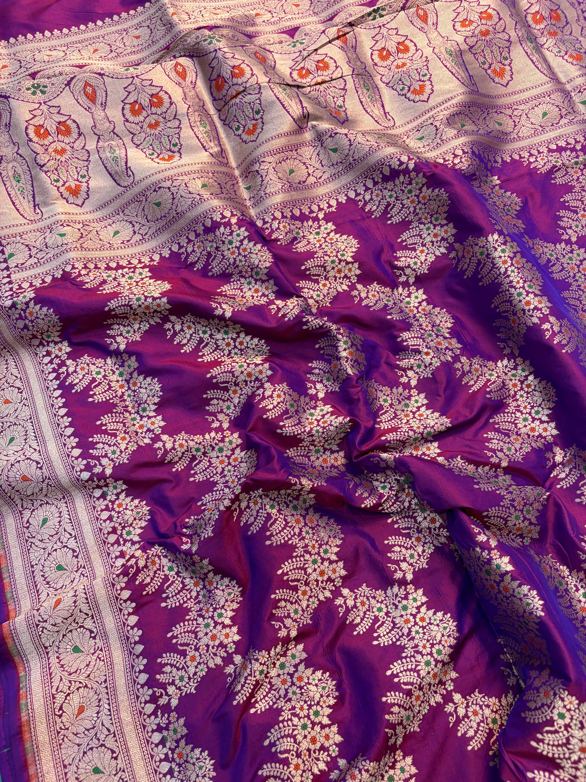 Beautiful Premium katan silk saree in dark wine colour