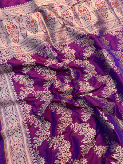 Beautiful Premium katan silk saree in dark wine colour