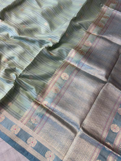 Handwoven pure Kora katan silk saree