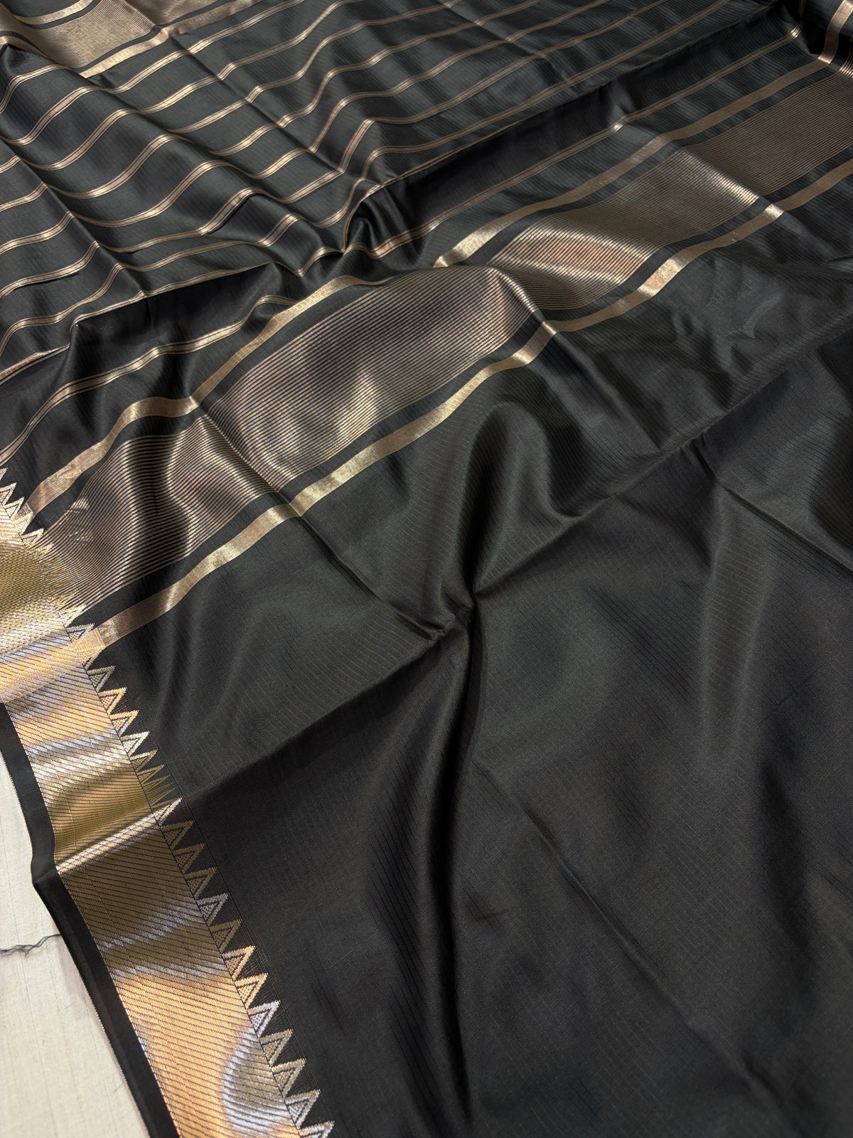 Banarasi soft silk saree in black colour