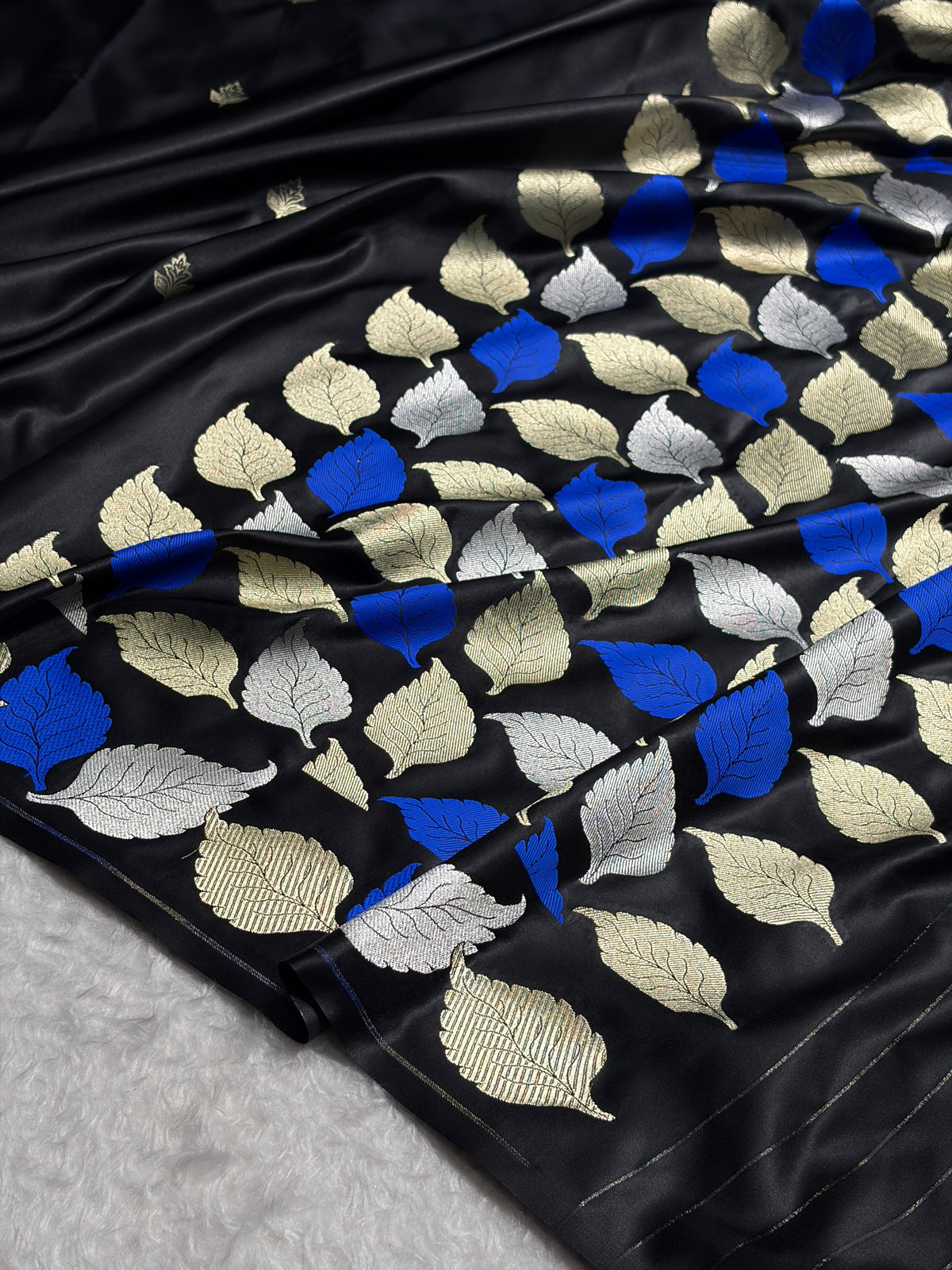 Beautiful Mashru silk saree in black colour