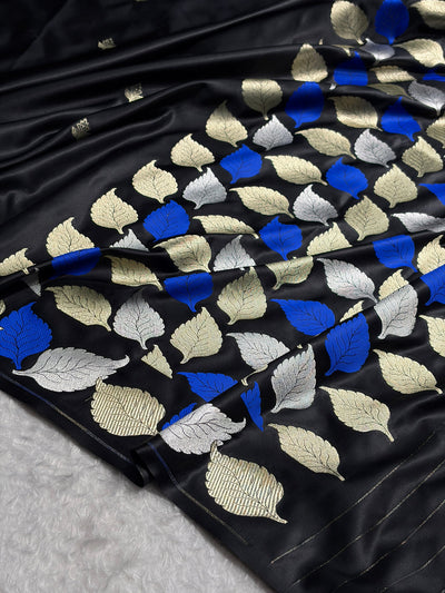 Beautiful Mashru silk saree in black colour
