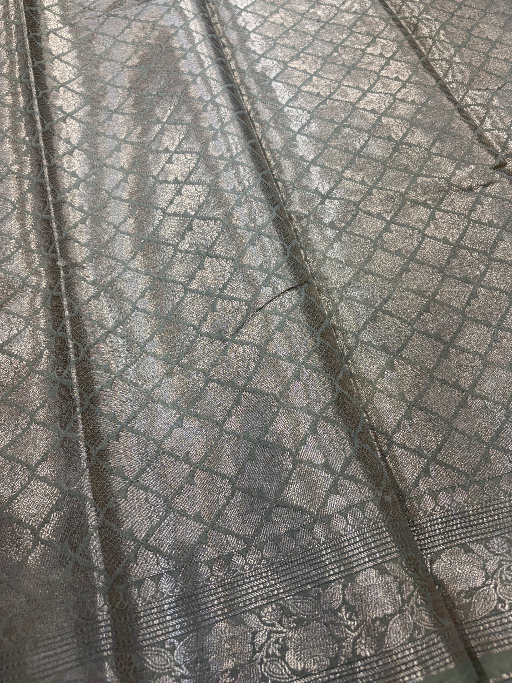 Banarasi semi georgette silk saree in Grey colour