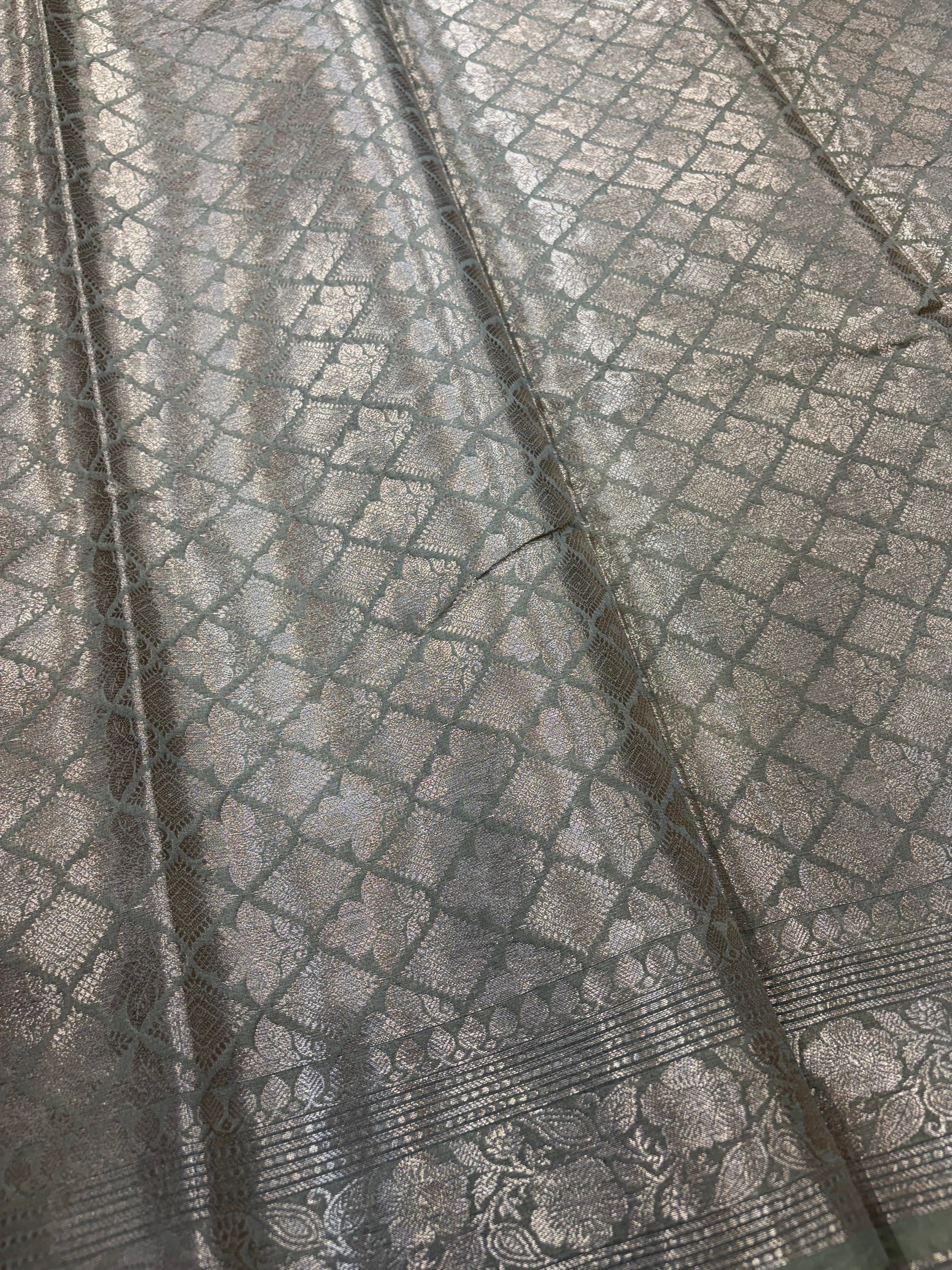Banarasi semi georgette silk saree in Grey colour