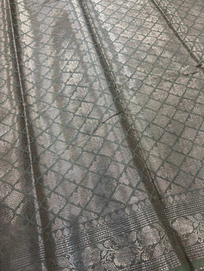 Banarasi semi georgette silk saree in Grey colour
