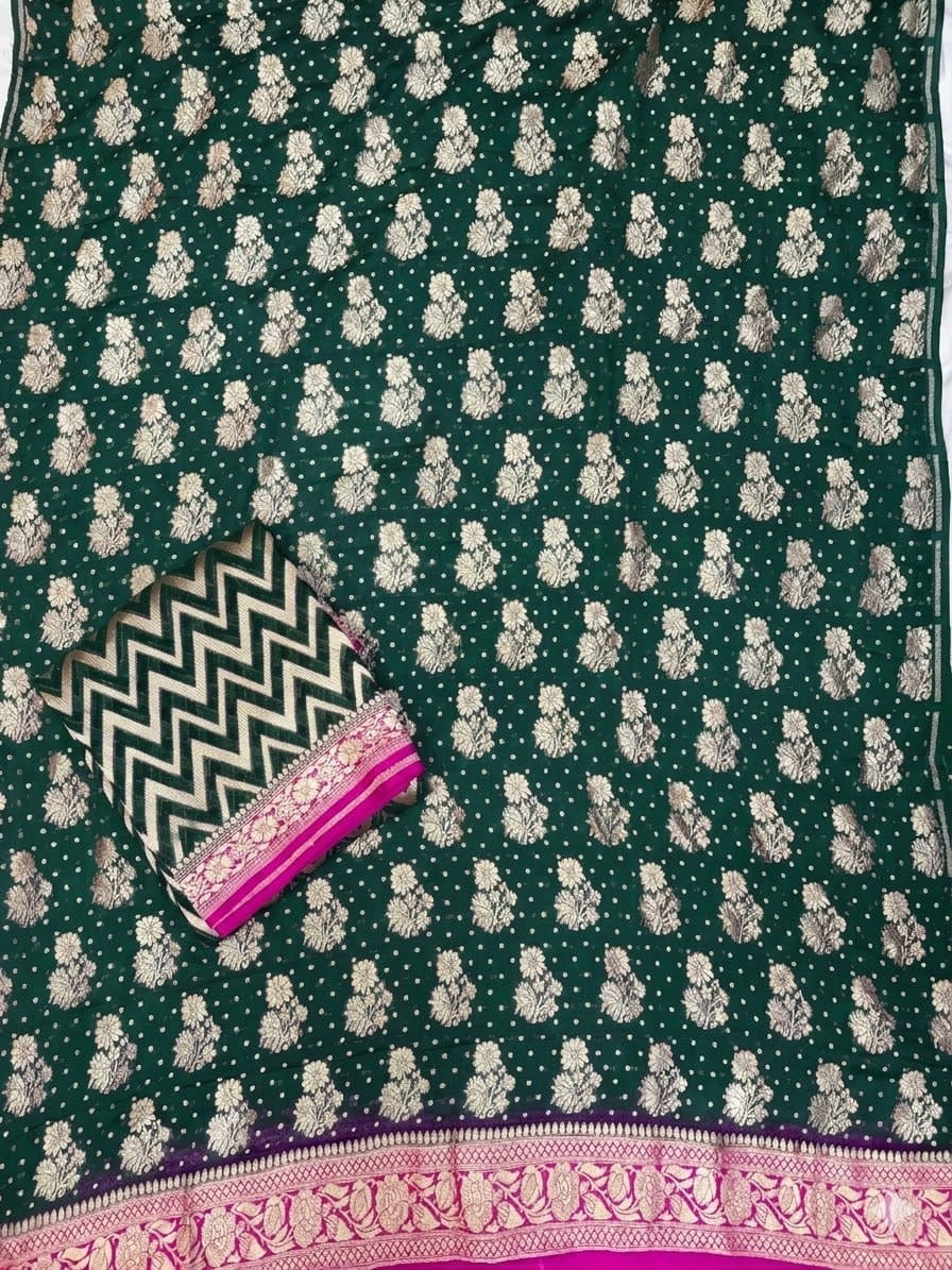 Pure handloom Georgette Suit Set