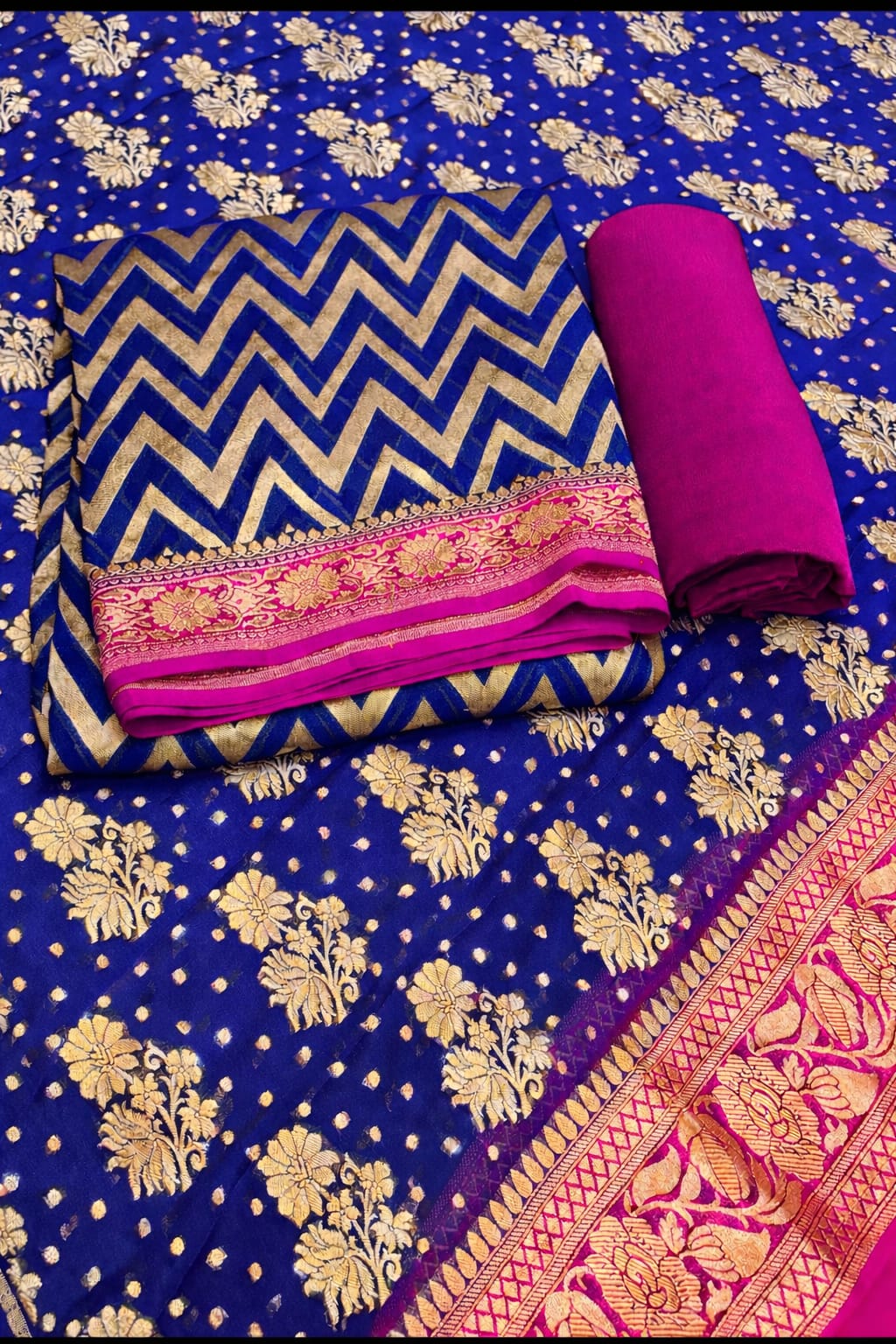 Pure handloom Georgette Suit Set