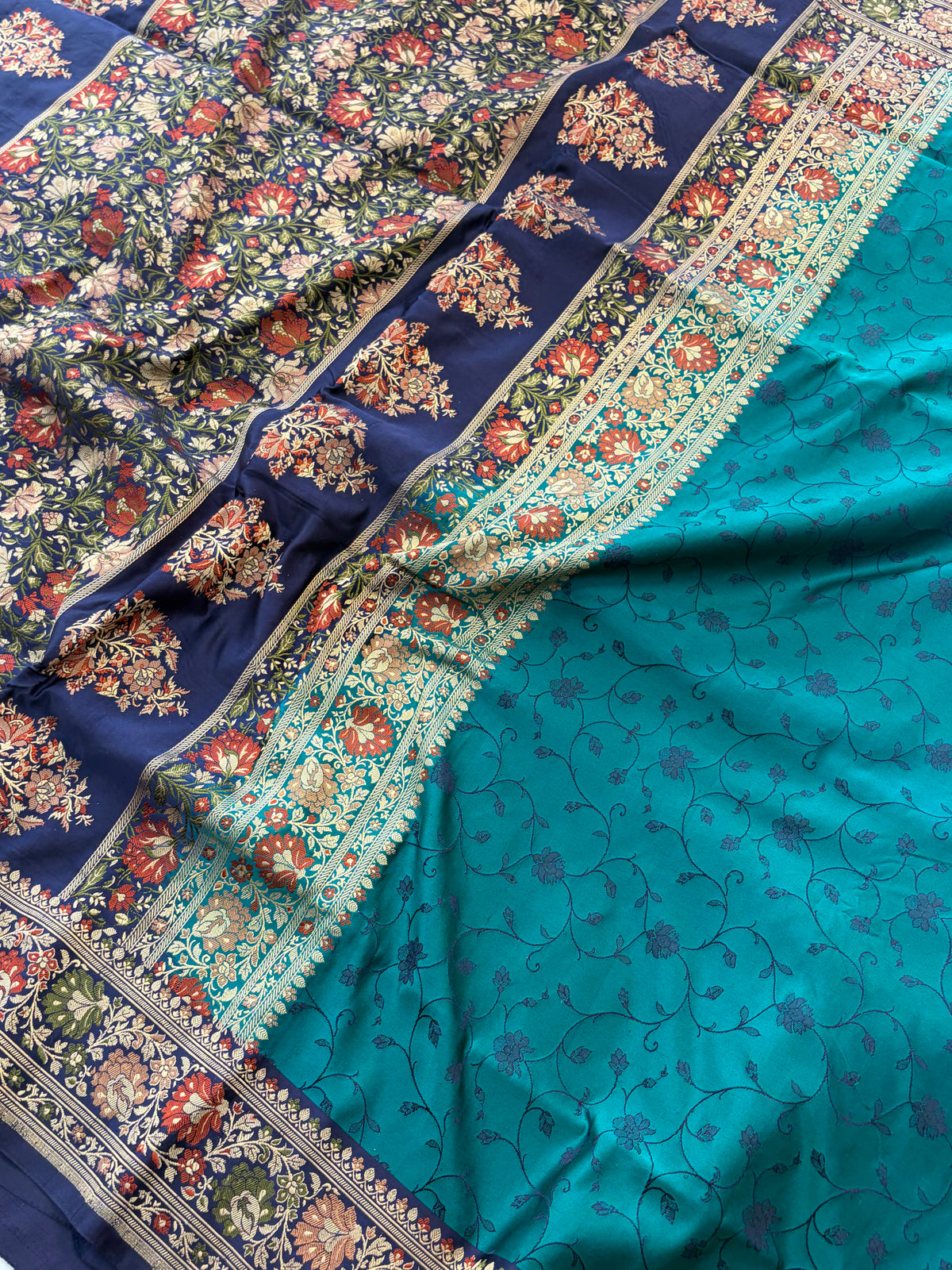 Handwoven pure Valkalam Satin katan silk saree