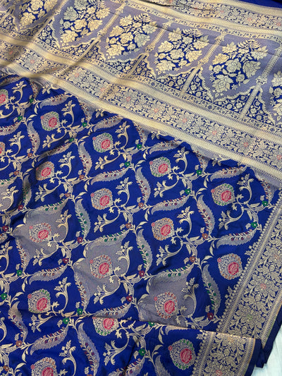 Beautiful Premium katan silk saree in Royal blue colour