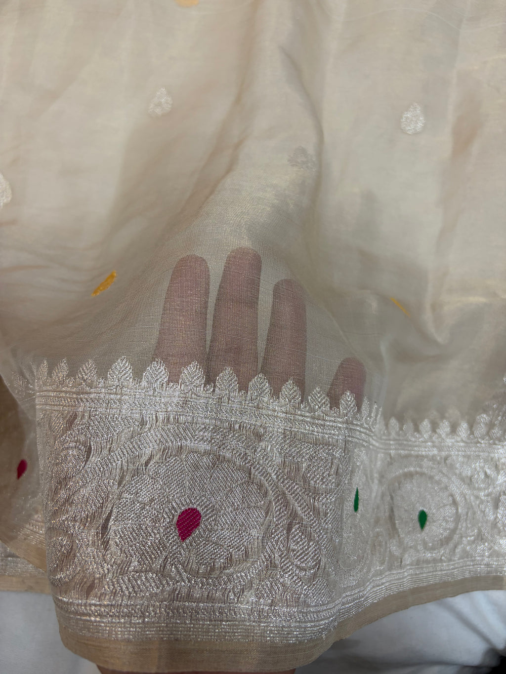 Pure khaddi meenakari tissue silk saree