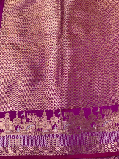 Banarasi soft katan silk saree in Magenta colour
