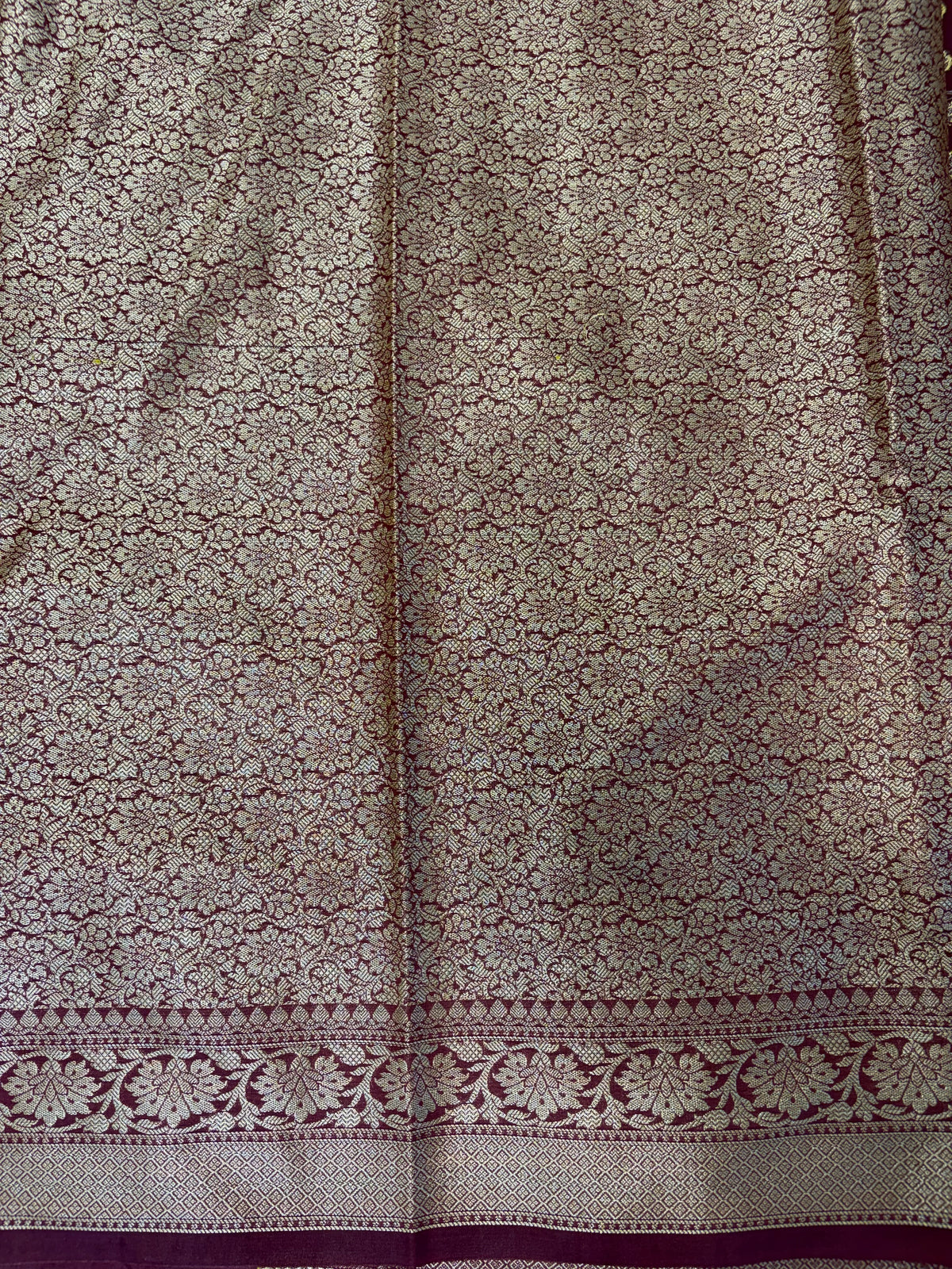 Banarasi georgette silk saree in Wine colour