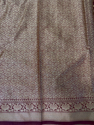 Banarasi georgette silk saree in Wine colour